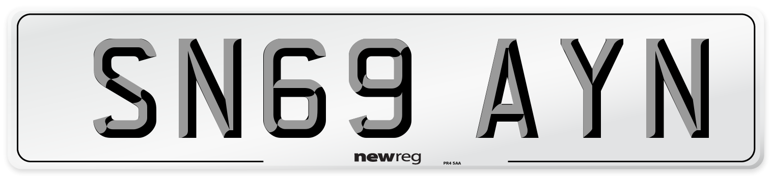 SN69 AYN Number Plate from New Reg